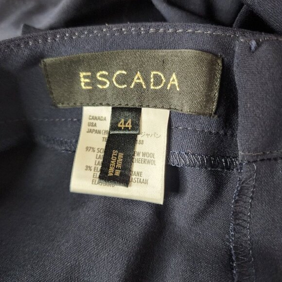 ESCADA Womens Size 44 Wool Blend Dress Pants Trousers Dark Navy Blue - Picture 6 of 9